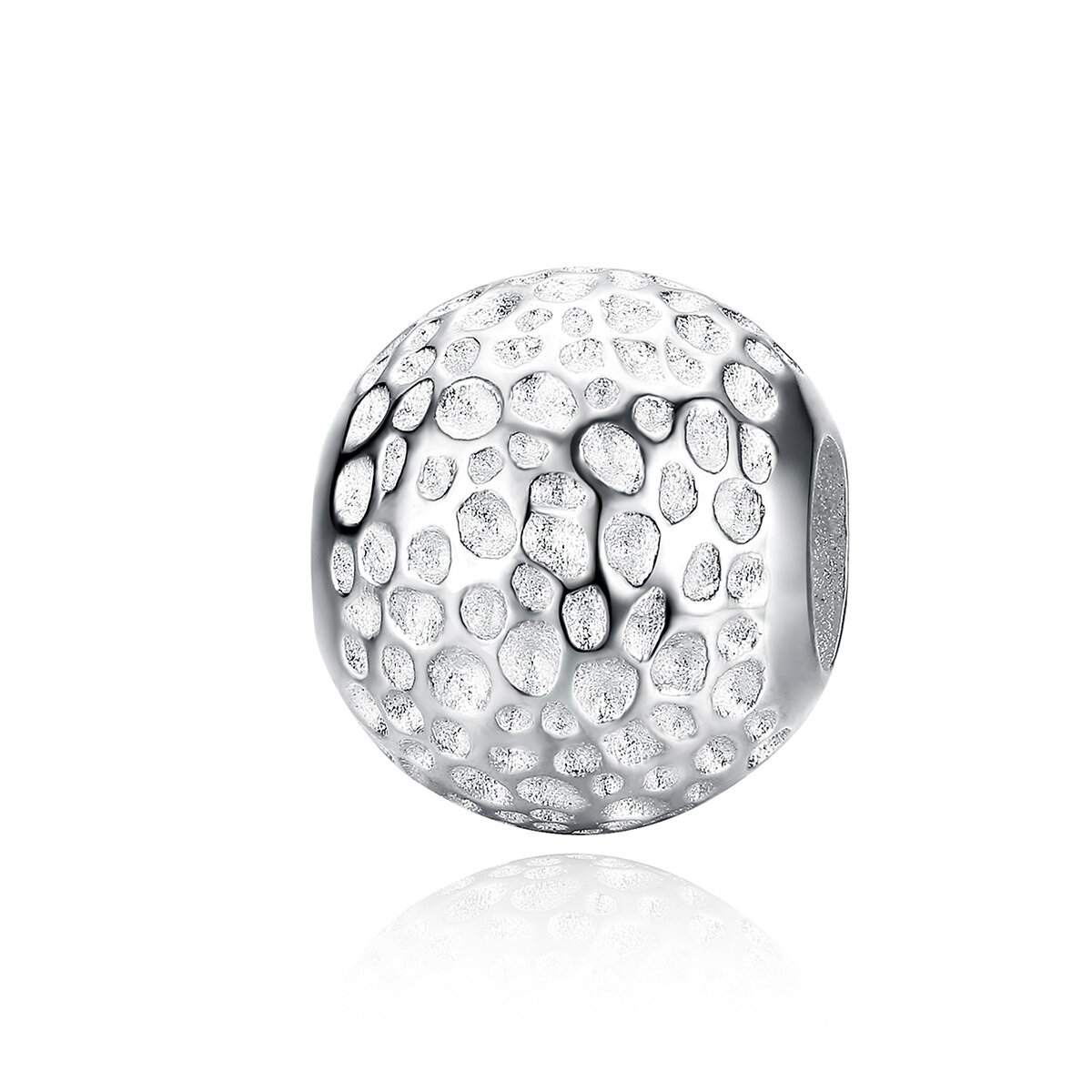 GemKing SCC1245 the Bead with Texture S925 Sterling Silver Charm