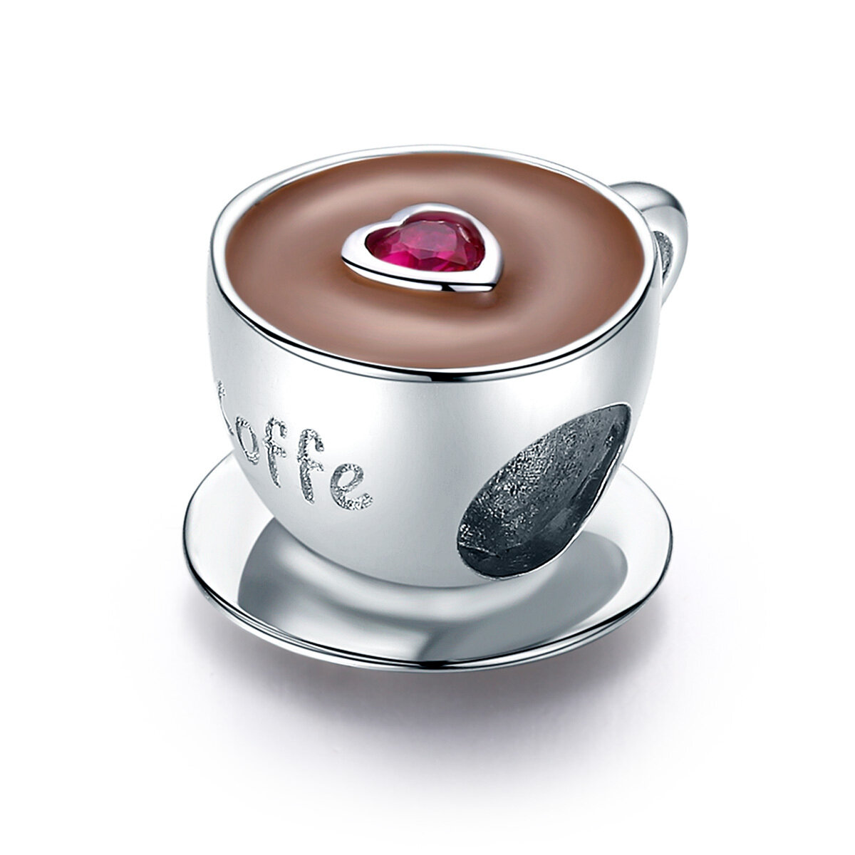 GemKing SCC1286 Afternoon Coffee S925 Sterling Silver Charm