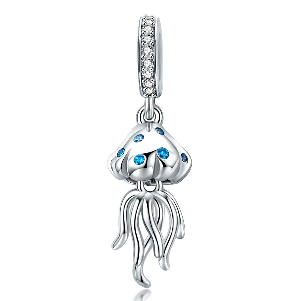 GemKing SCC1297 the Jellyfish S925 Sterling Silver Charm