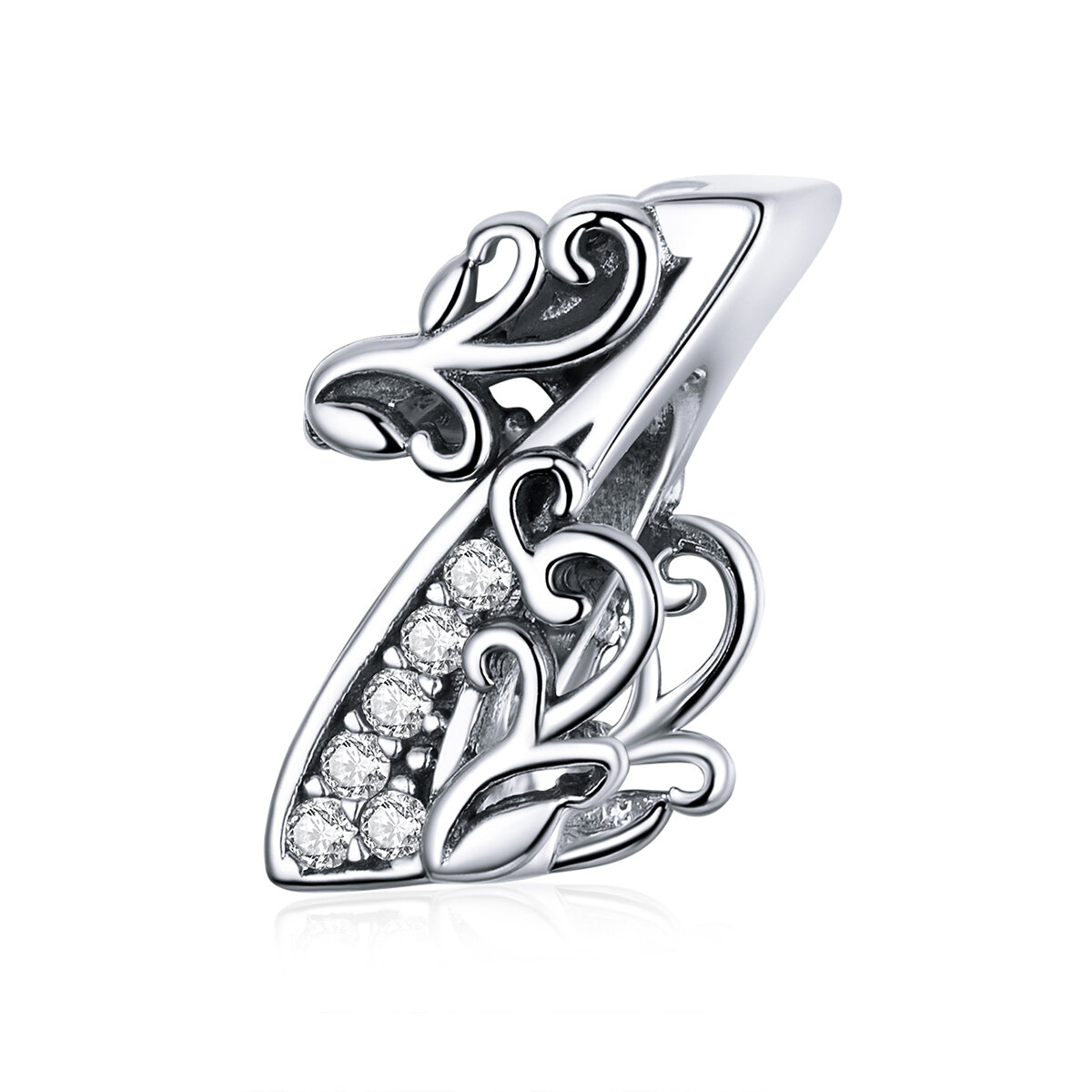 GemKing Anaglyph numbers S925 Sterling Silver Charms