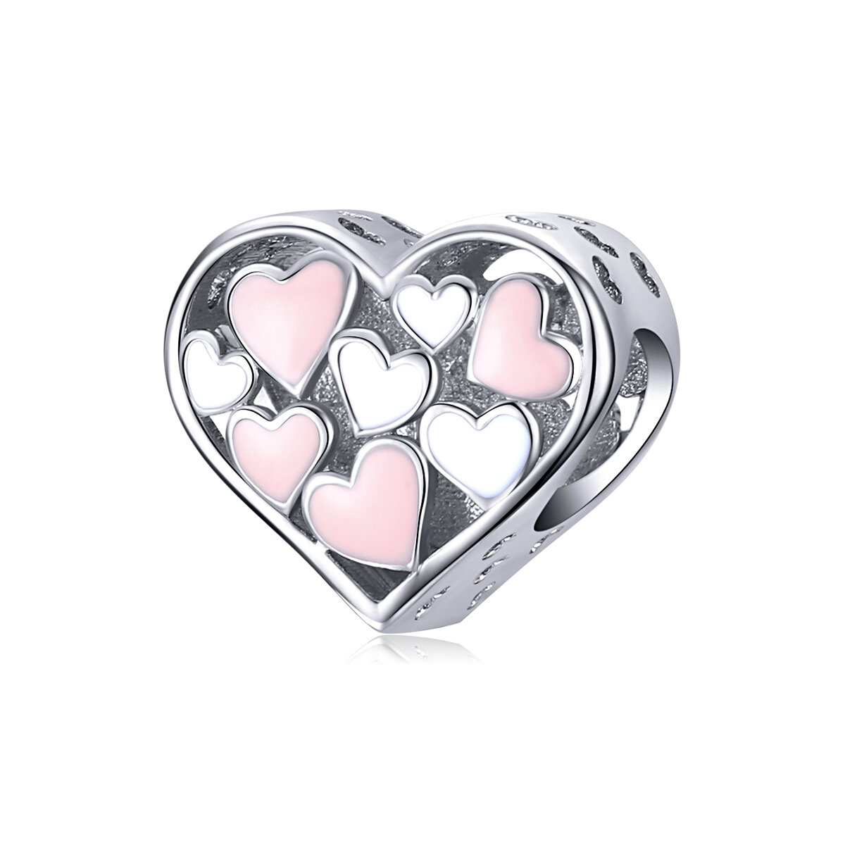 GemKing SCC1423 Romance Heart S925 Sterling Silver Charm