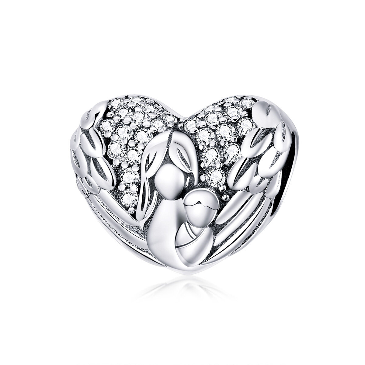 GemKing SCC1462 Maternal Love Cameos S925 Sterling Silver Charm