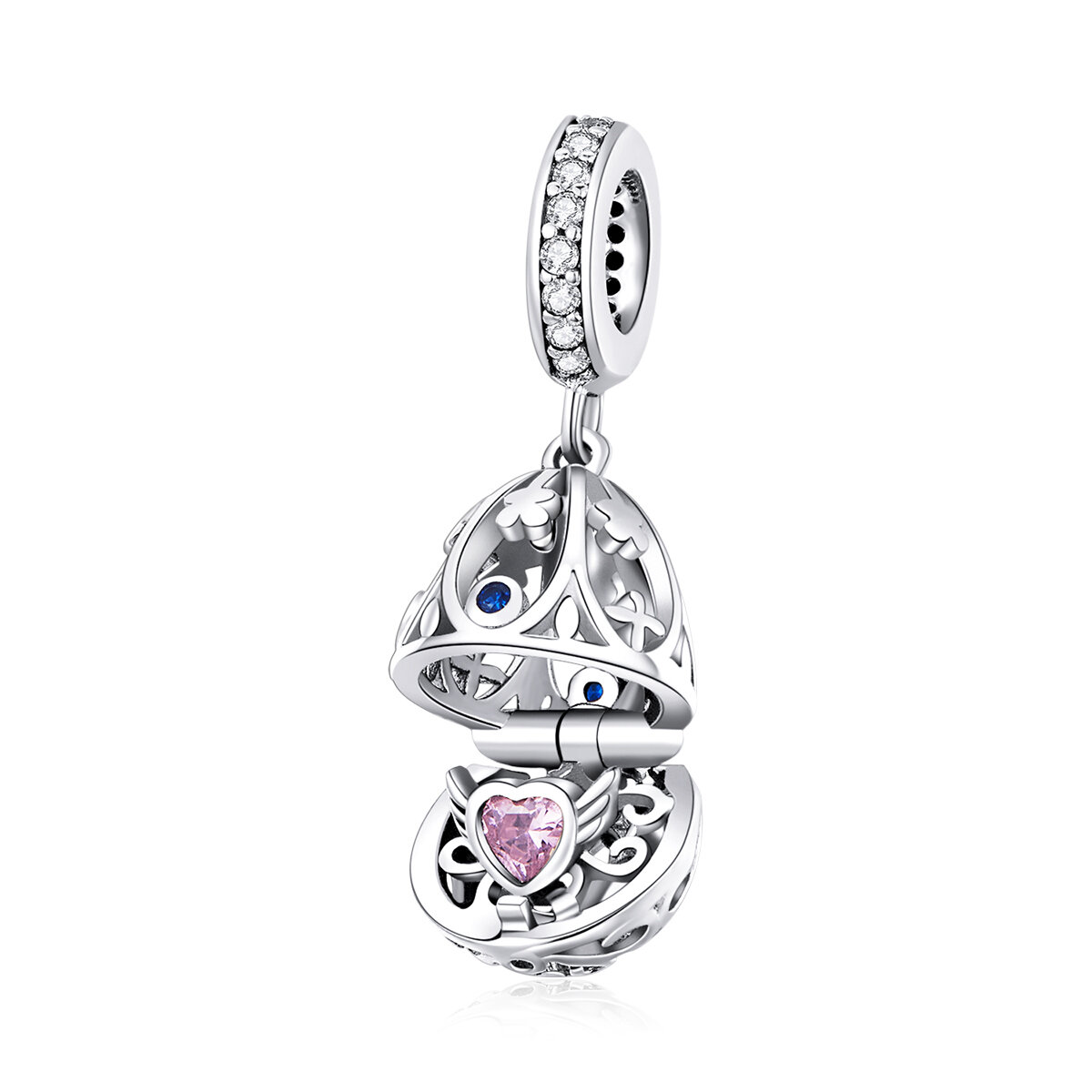 GemKing SCC1465 Easter egg with Treasure S925 Sterling Silver Charm