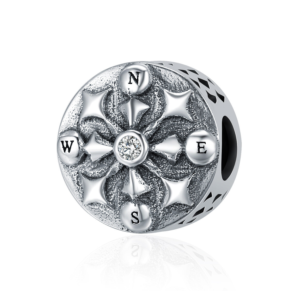 GemKing SCC278 Compass S925 Sterling Silver Charm