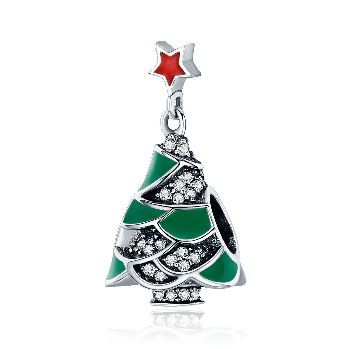 GemKing SCC307 Christmas tree sign S925 Sterling Silver Charm