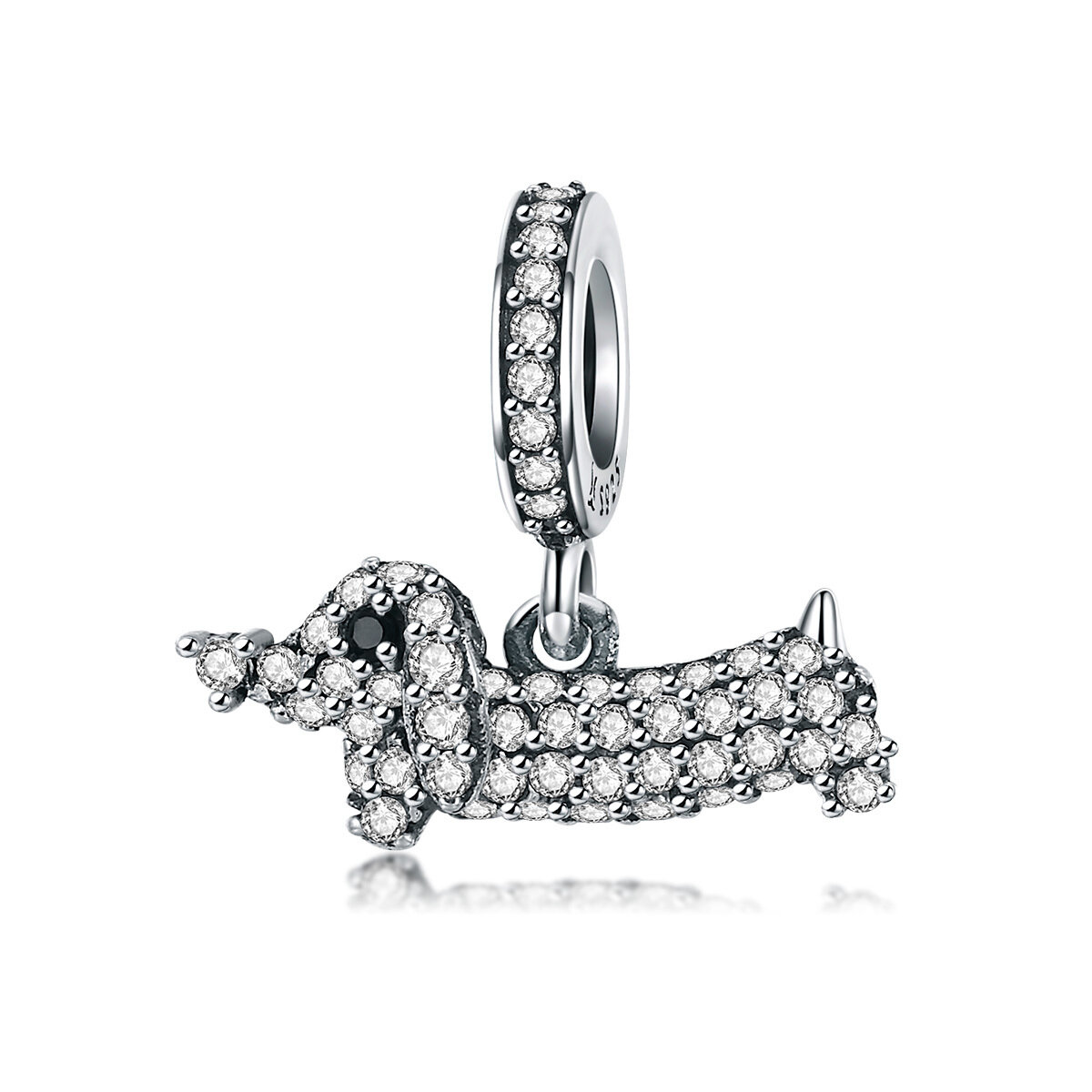 GemKing SCC709 the Dachshund S925 Sterling Silver Charm