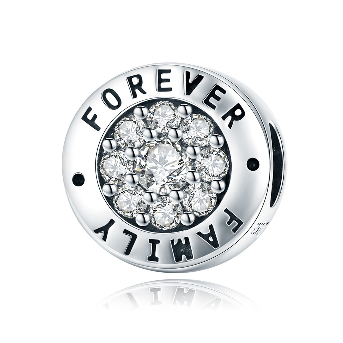 GemKing SCC814 Forever Family S925 Sterling Silver Charm