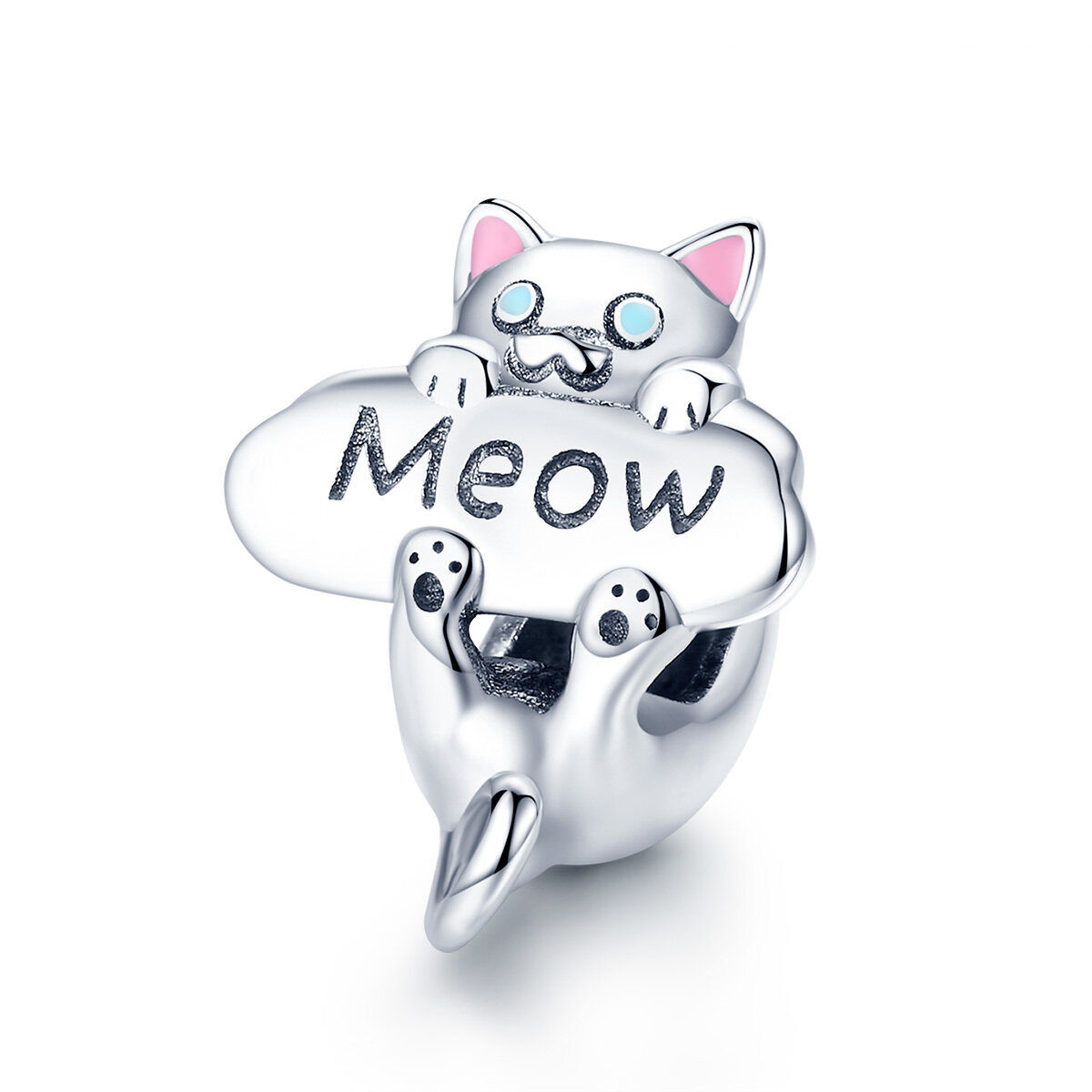 GemKing SCC874 Naughty Cat  S925 Sterling Silver Charm