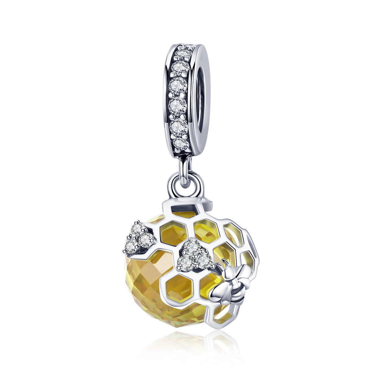 GemKing SCC879 the Honeycomb  S925 Sterling Silver Charm