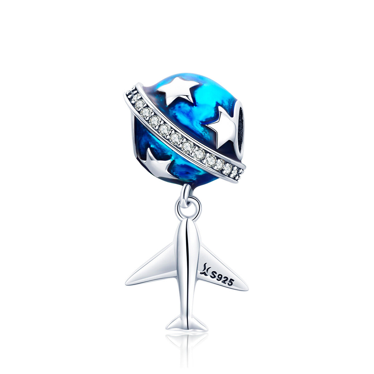 GemKing SCC887 The Dream of Traveling S925 Sterling Silver Charm