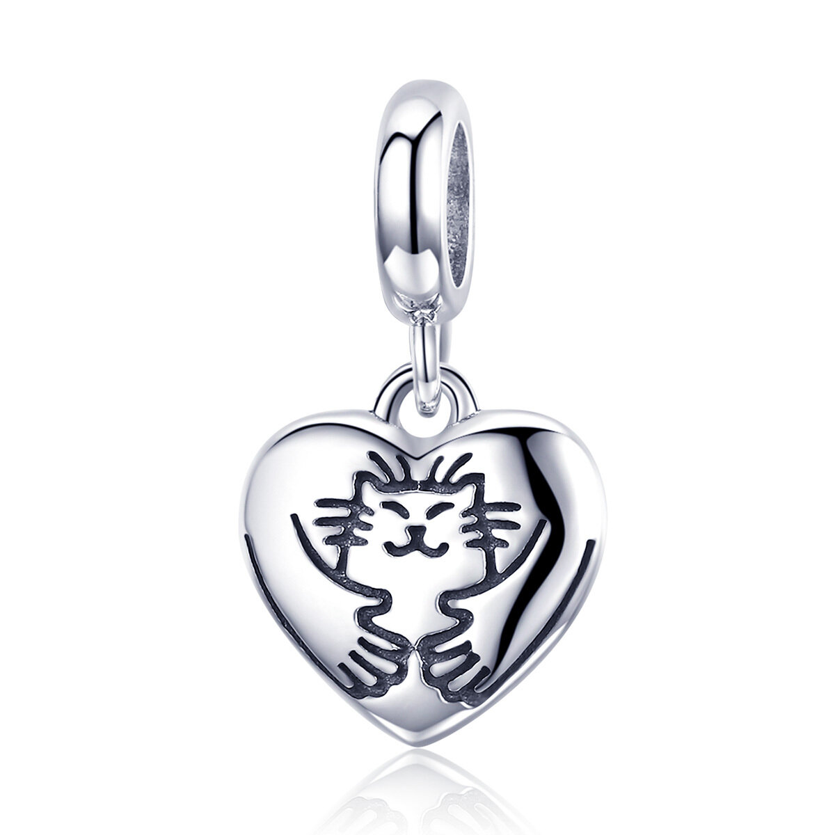 GemKing SCC955 Kitty's Love S925 Sterling Silver Charm