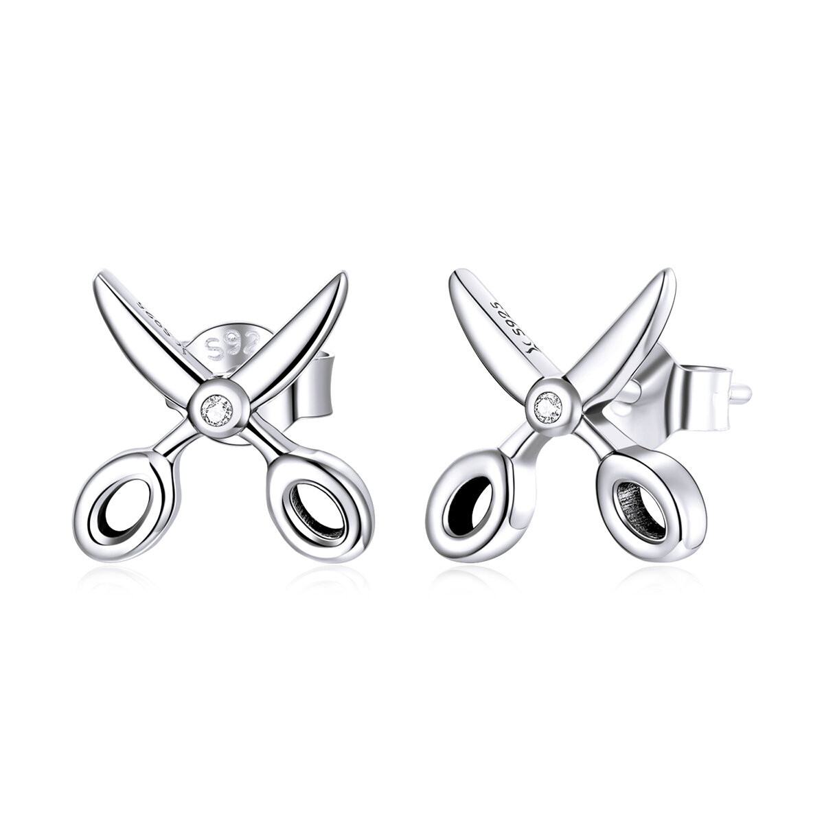 GemKing SCE1003 small scissors S925 Sterling Silver Earring
