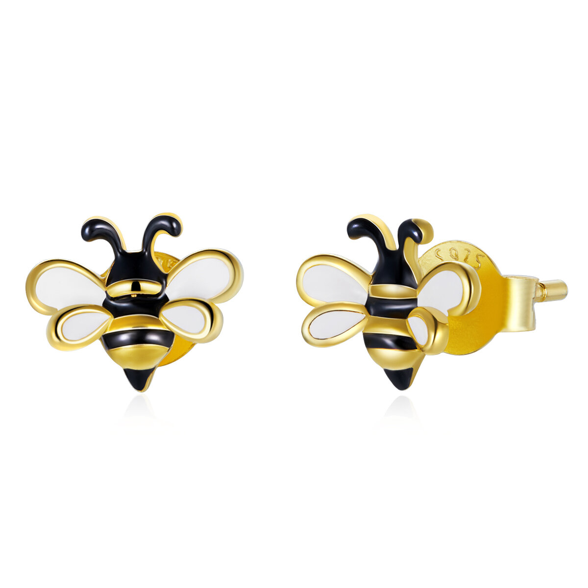 GemKing Honey Bee S925 Sterling Silver Earring & Necklace