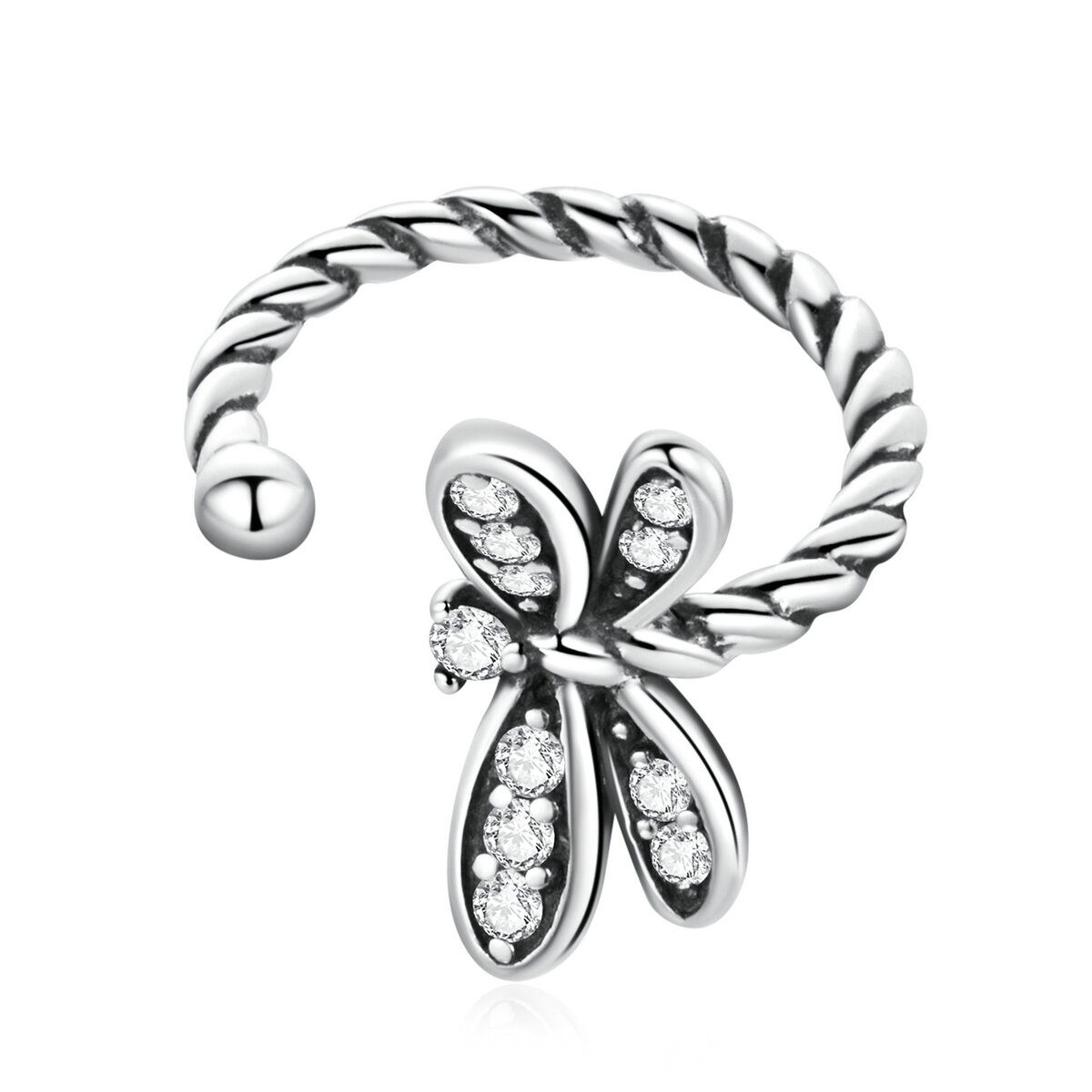 GemKing SCE1295 Exquisite dragonfly S925 Sterling Silver Earring