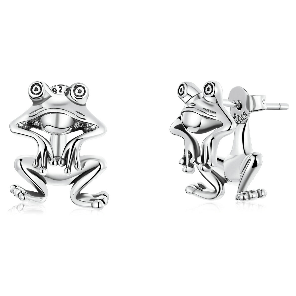 GemKing SCE1324 Funny frog S925 Sterling Silver Earring
