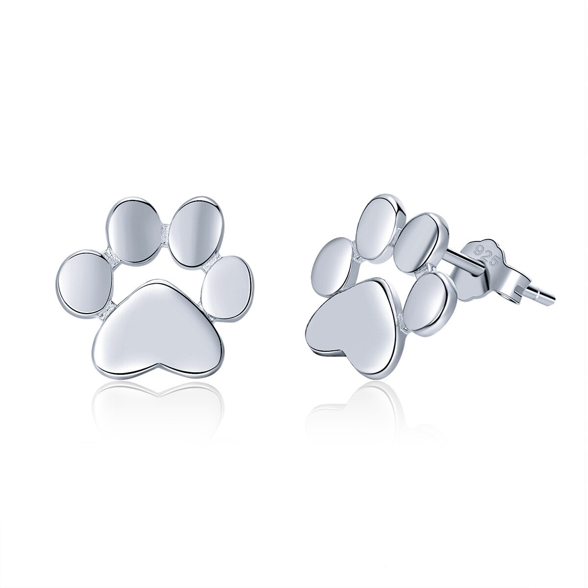 GemKing Pets' footprint S925 Sterling Silver Earrings