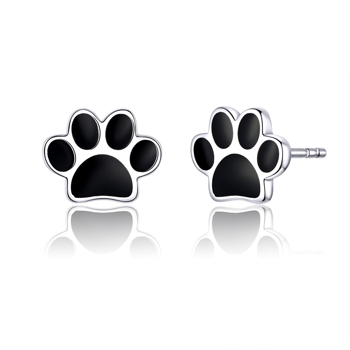 GemKing Pets' footprint S925 Sterling Silver Earring & Ring