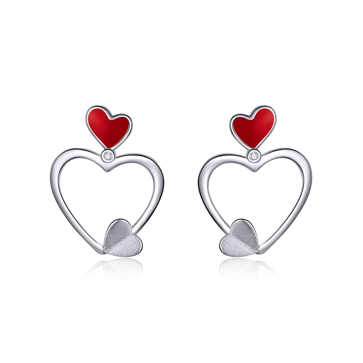 GemKing SCE847 Heart to heart S925 Sterling Silver Earring