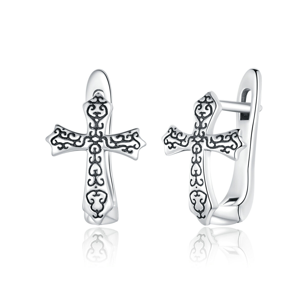 GemKing Thanksgiving cross S925 Sterling Silver Earring & Necklace & Ring