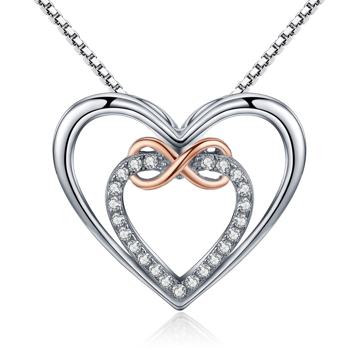 GemKing SCN121 Delicate Heart S925 Sterling Silver Necklace