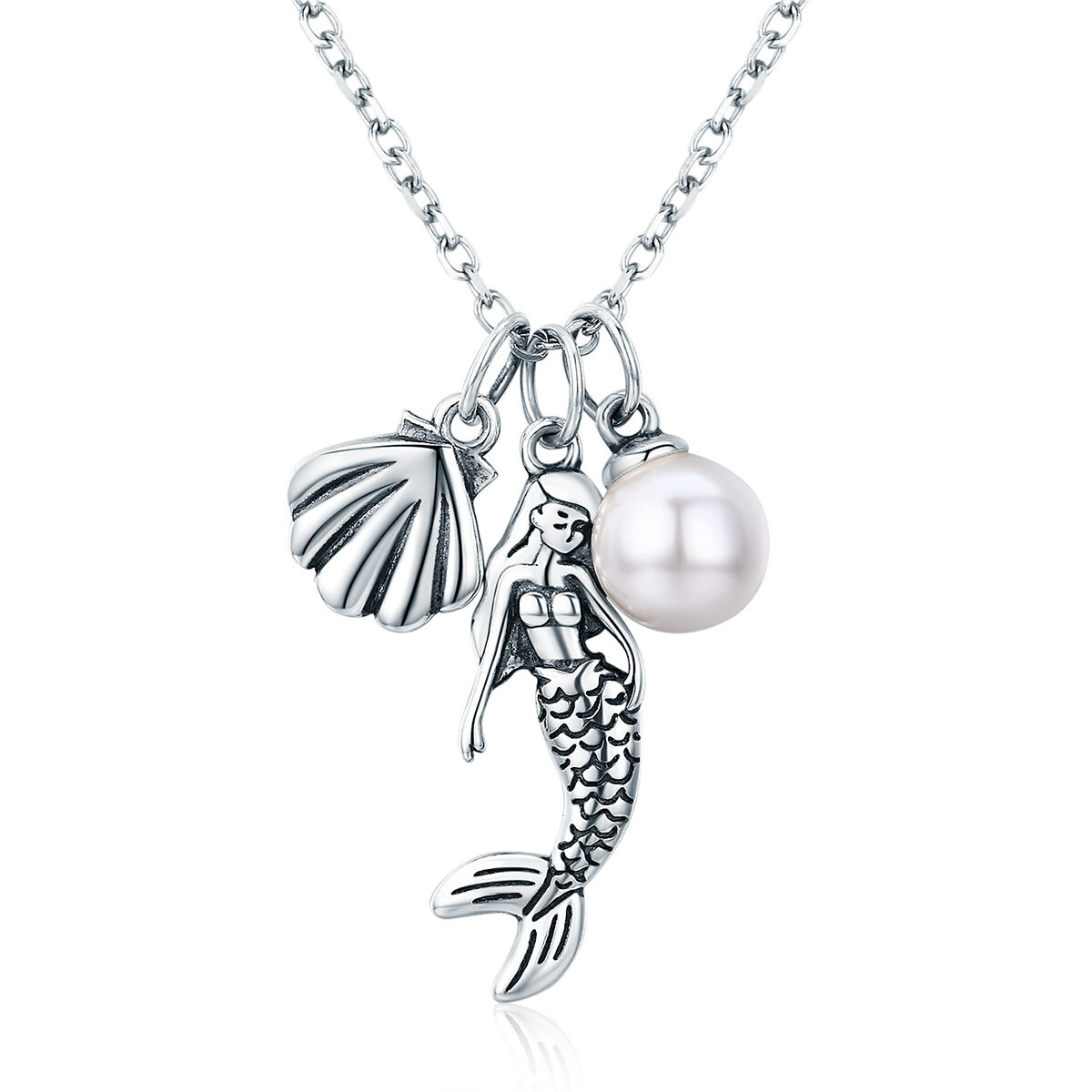 GemKing SCN237 Mermaid Legend S925 Sterling Silver Necklace