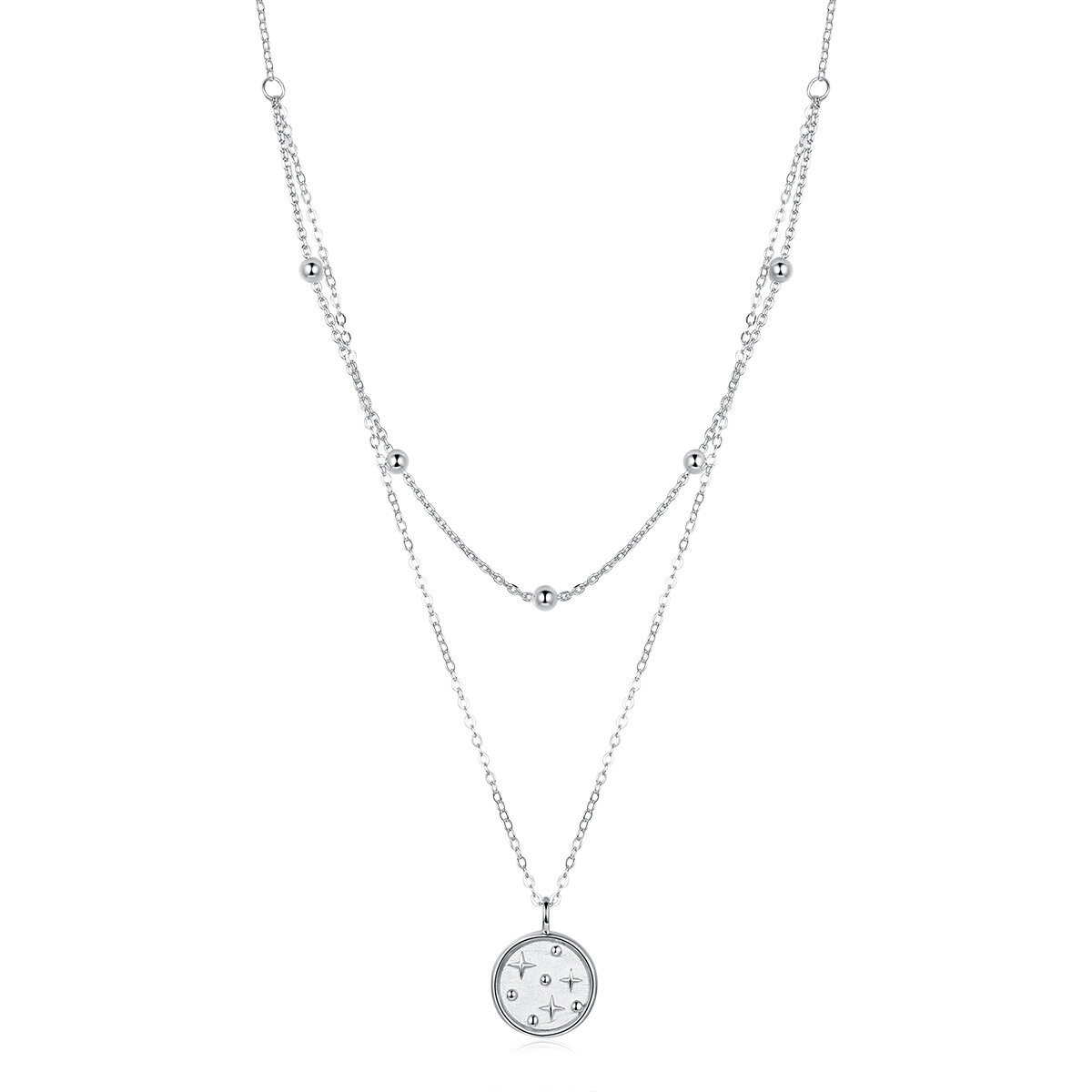 GemKing SCN365 Starry Moon Star S925 Sterling Silver Necklace