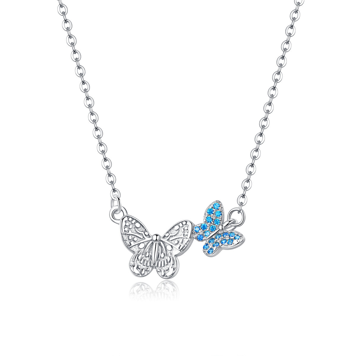 GemKing Butterfly ring S925 Sterling Silver Ring & Necklace
