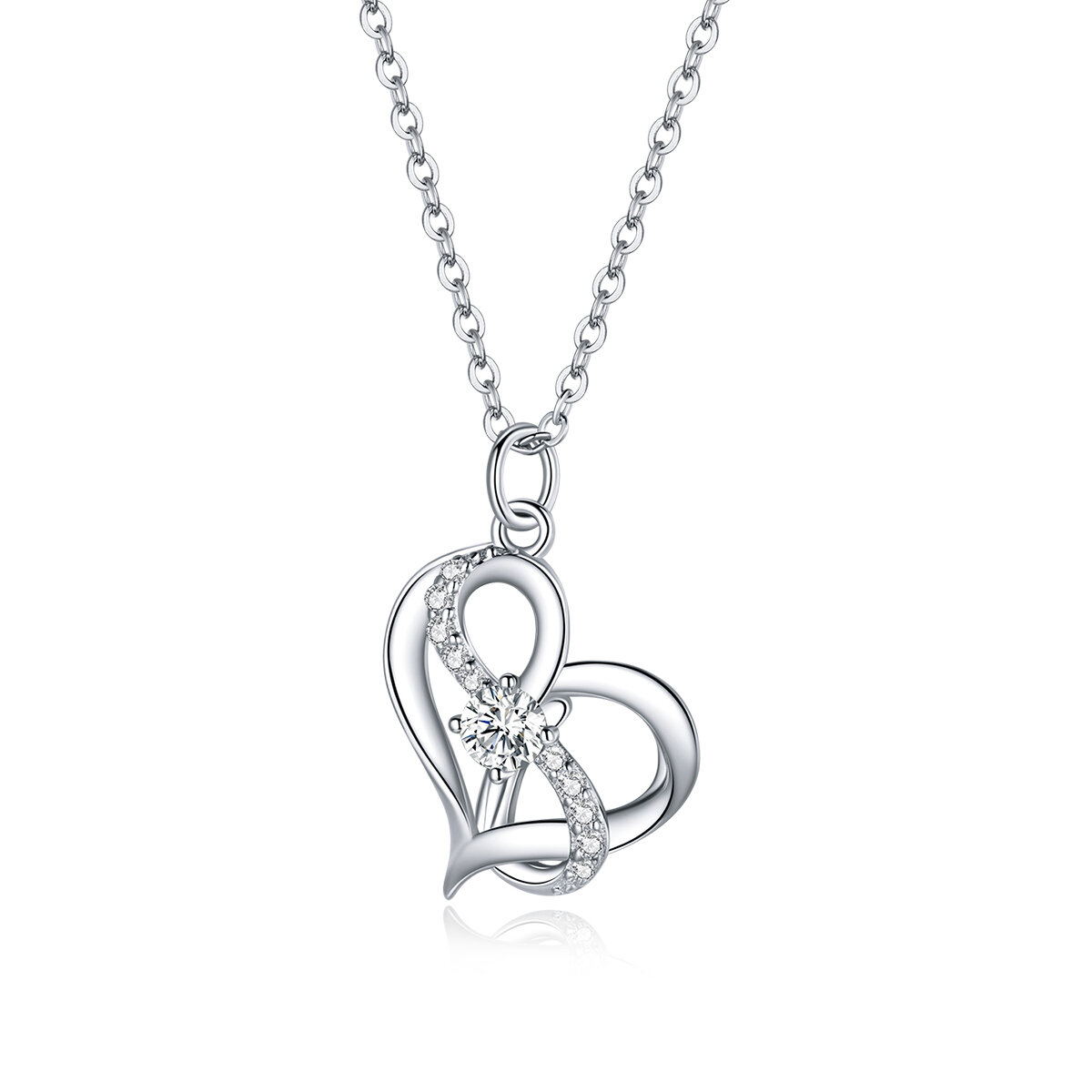 GemKing SCN442 Heart to heart S925 Sterling Silver Necklace