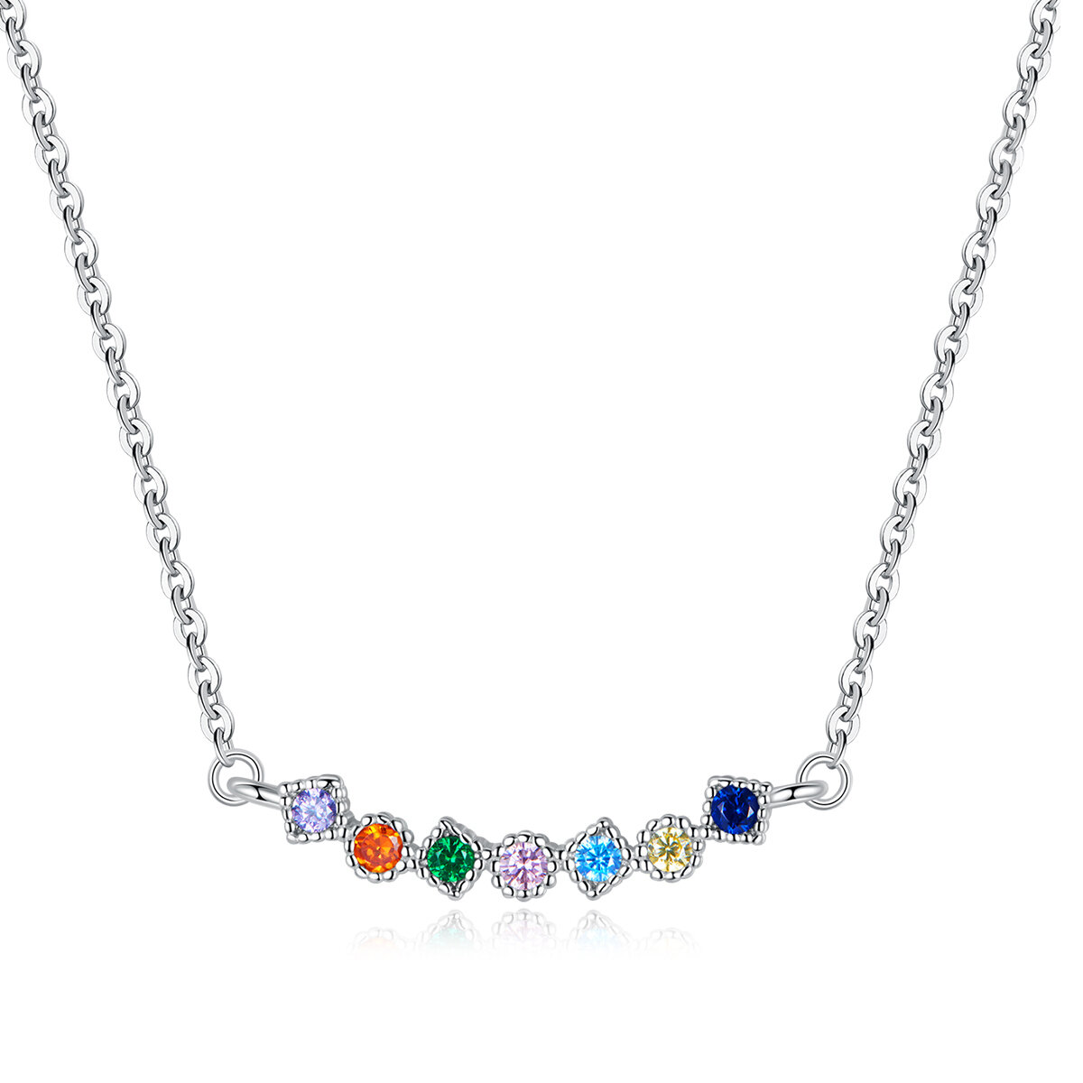 GemKing SCN451 Rainbow in the sky S925 Sterling Silver Necklace