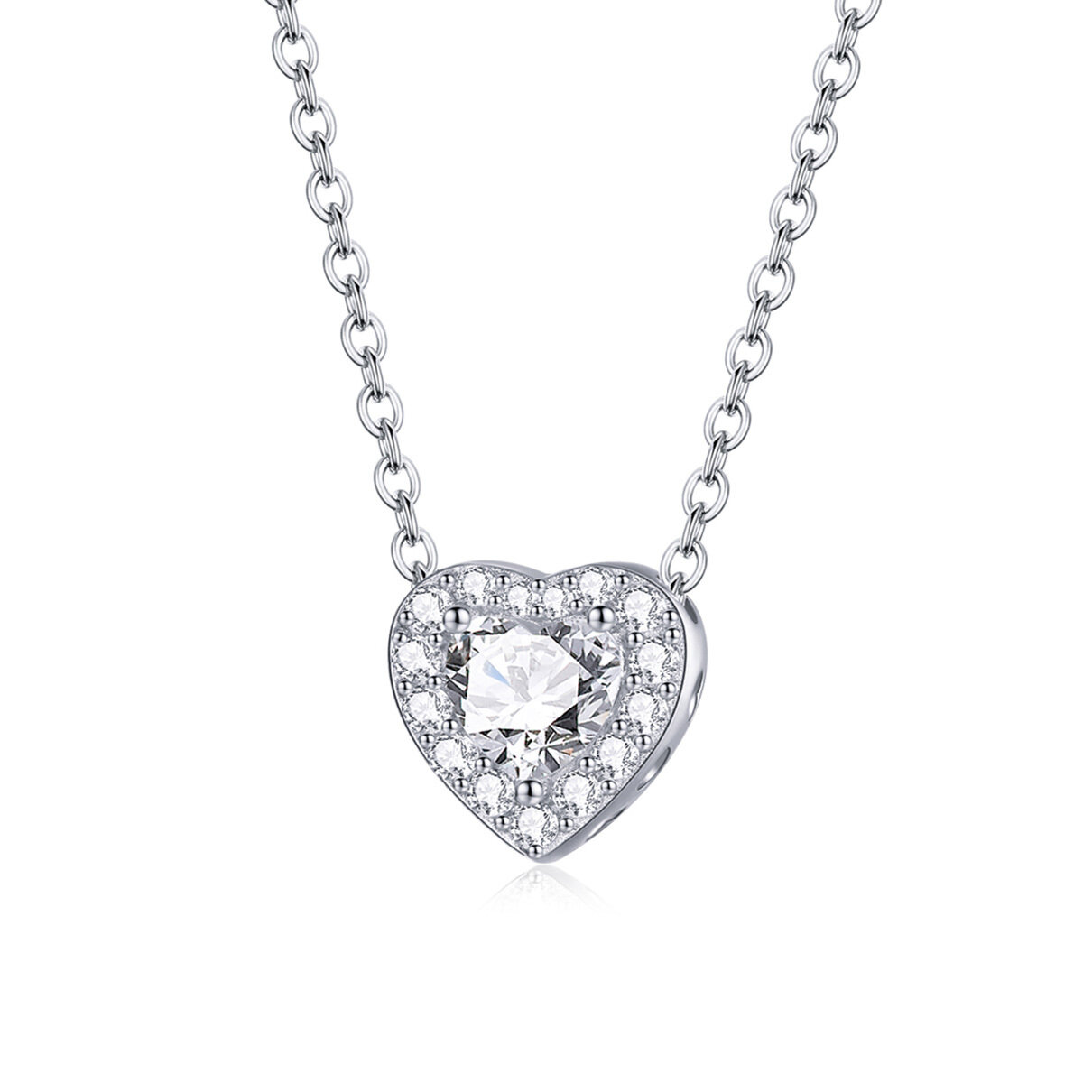GemKing Bright love S925 Sterling Silver Necklace & Ring
