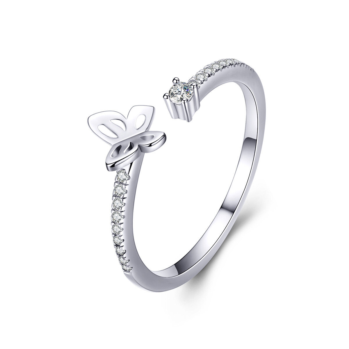GemKing SCR550 Dancing Butterfly  S925 Sterling Silver Ring