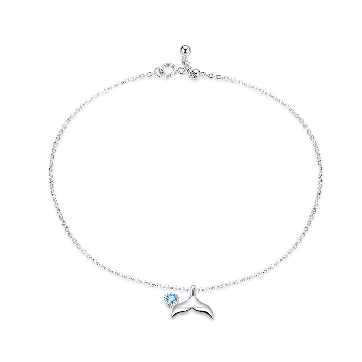 GemKing SCT004 Mermaid Tail-Silver Anklet S925 Sterling Silver Anklet