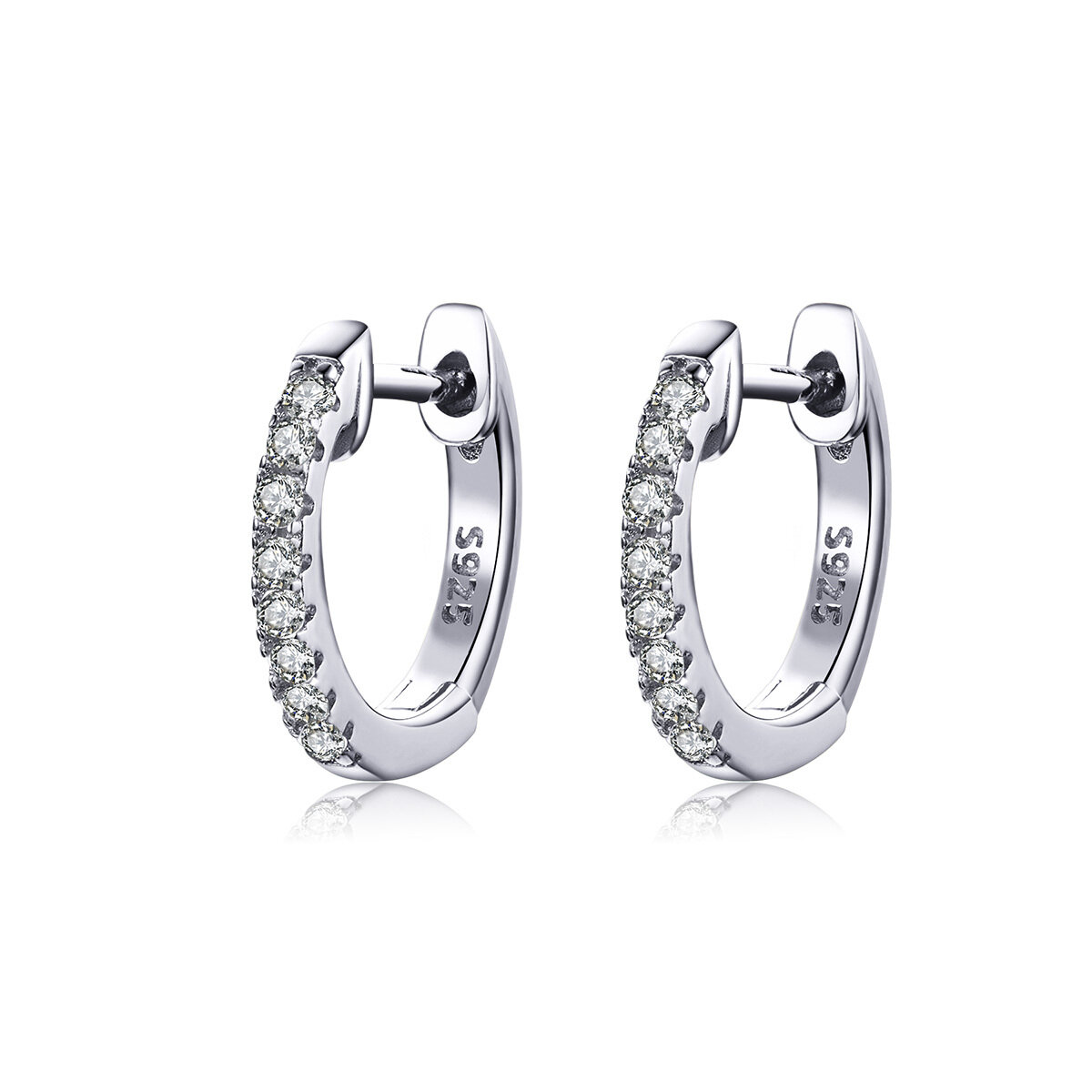 GemKing Small circle S925 Sterling Silver Earrings