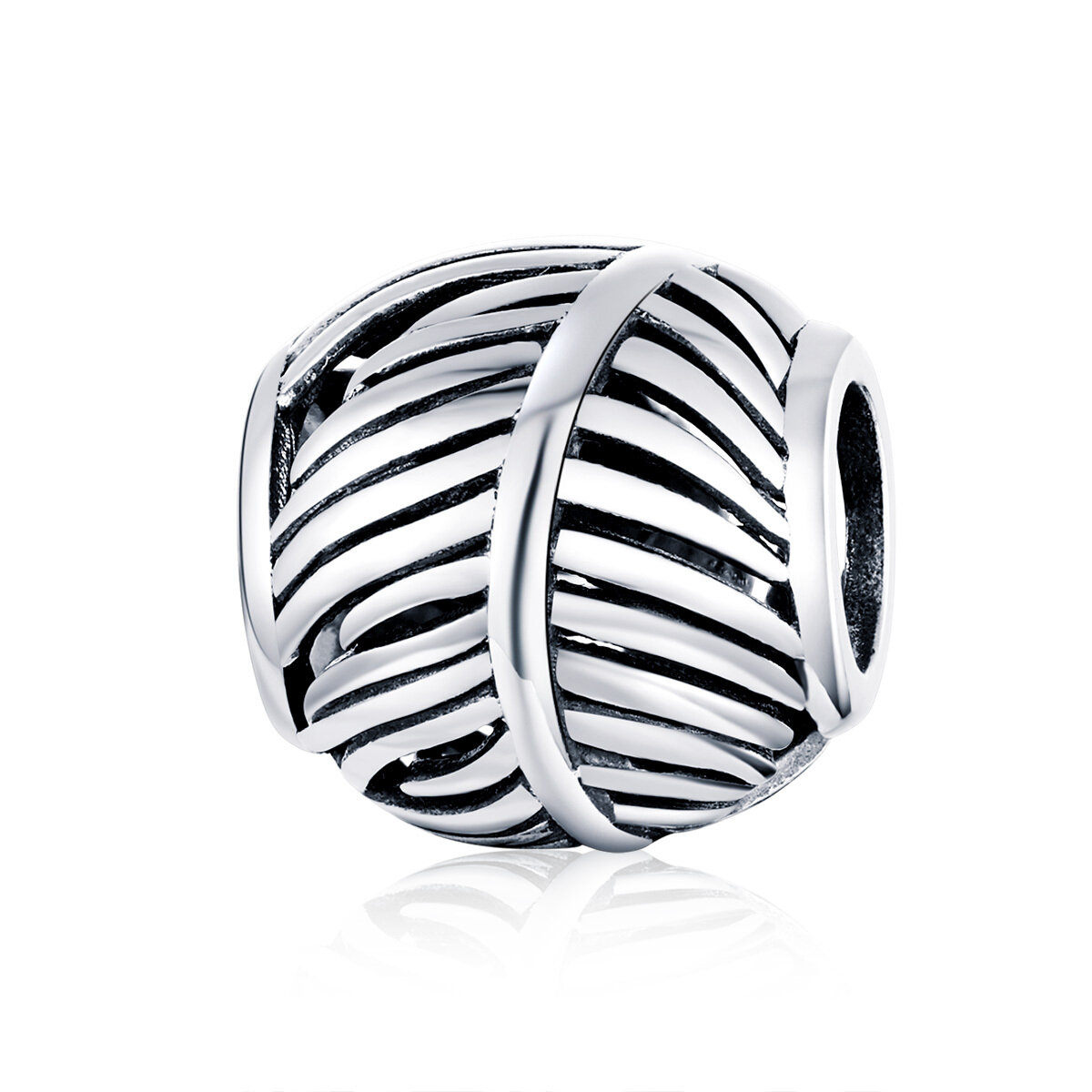 GemKing SCC1509 Feather bead S925 Sterling Silver Charm