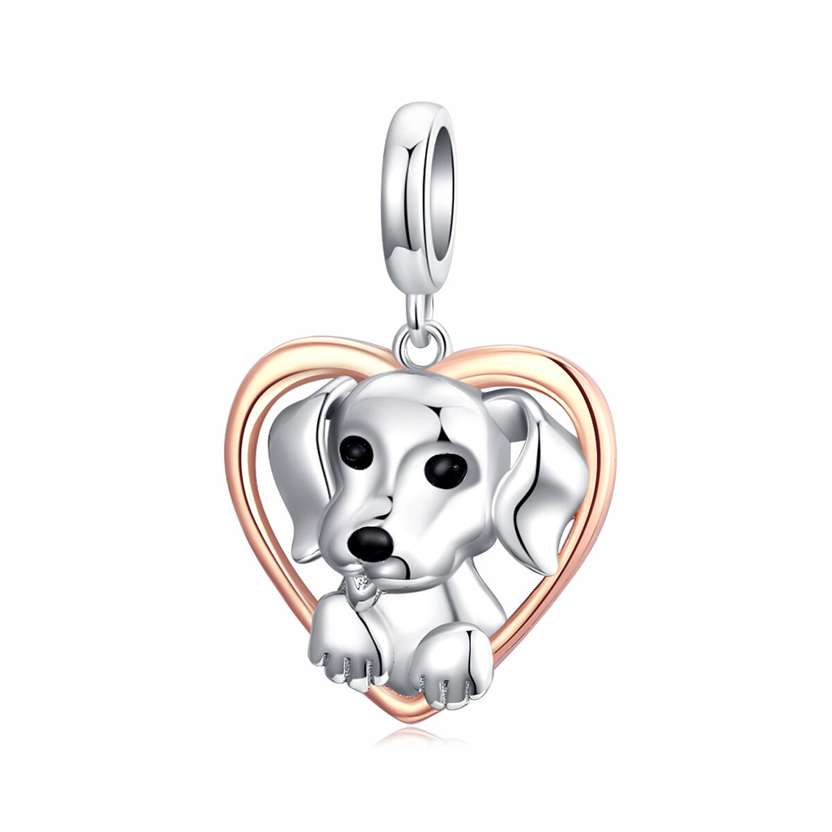 GemKing SCC1611 Cute puppy S925 Sterling Silver Charm
