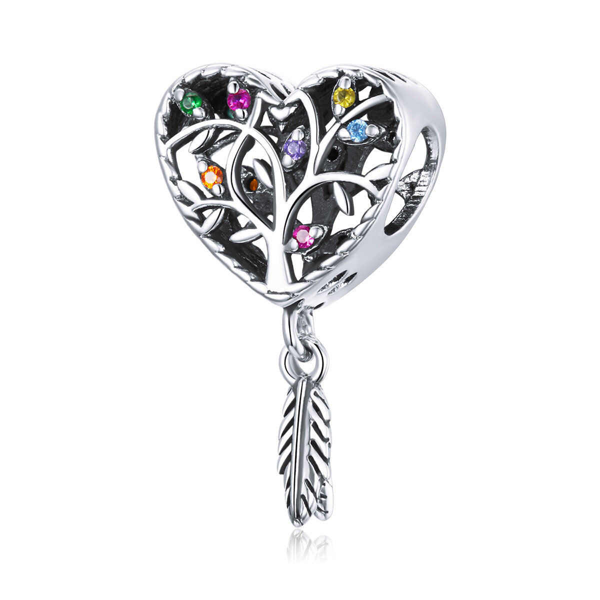 GemKing SCC1768 tree of Life S925 Sterling Silver Charm