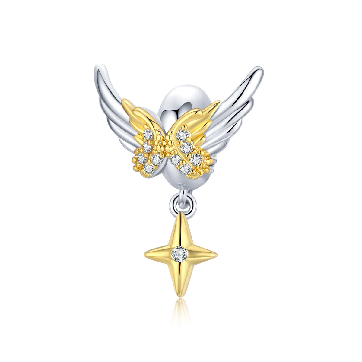 GemKing SCC1716 Brilliant Wings S925 Sterling Silver Charm