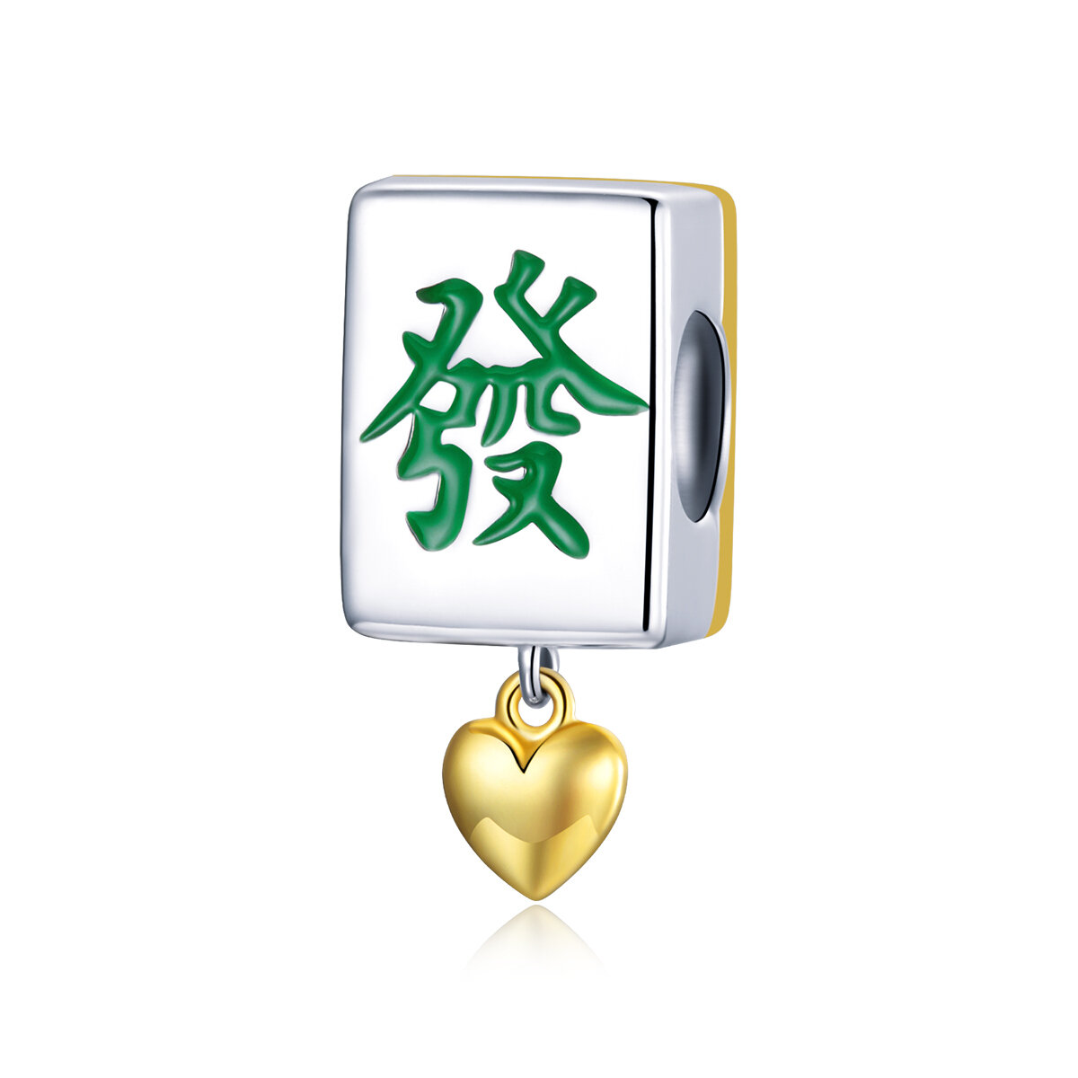 GemKing SCC1751 Mahjong tiles S925 Sterling Silver Charm