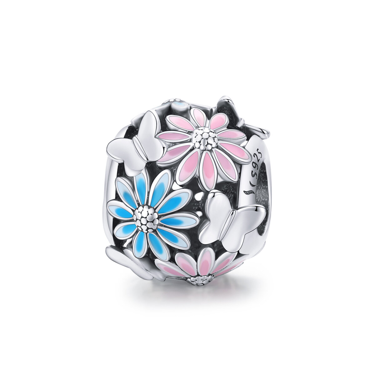 GemKing SCC1837 Bright daisy S925 Sterling Silver Charm