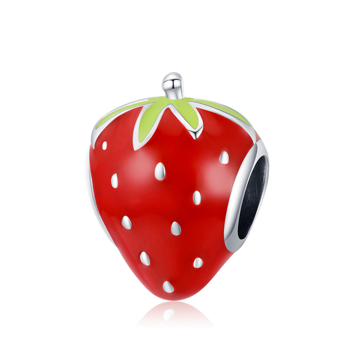 GemKing SCC1839 Lovely strawberry S925 Sterling Silver Charm