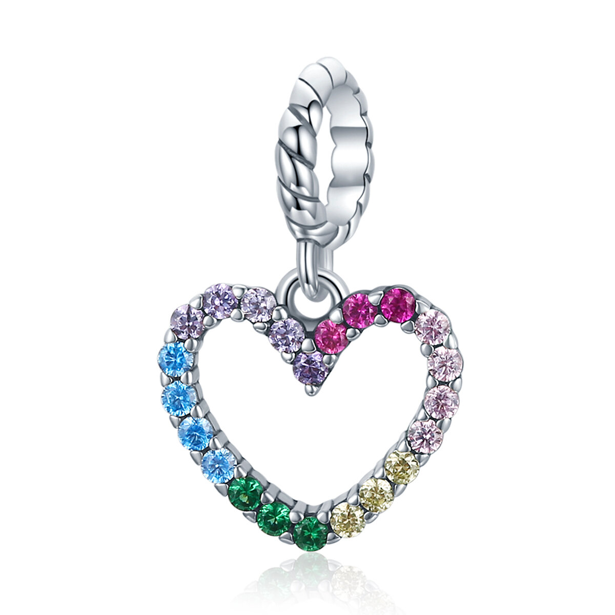 GemKing SCC1851 Rainbow love S925 Sterling Silver Charm