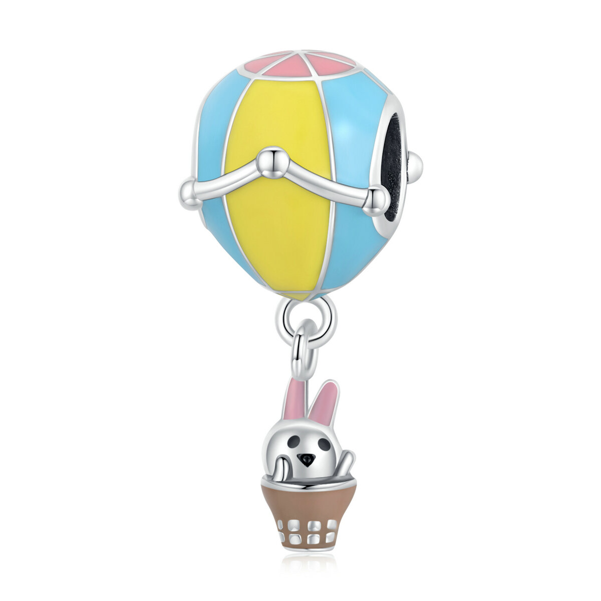 GemKing SCC1966 hot air balloon S925 Sterling Silver Charm