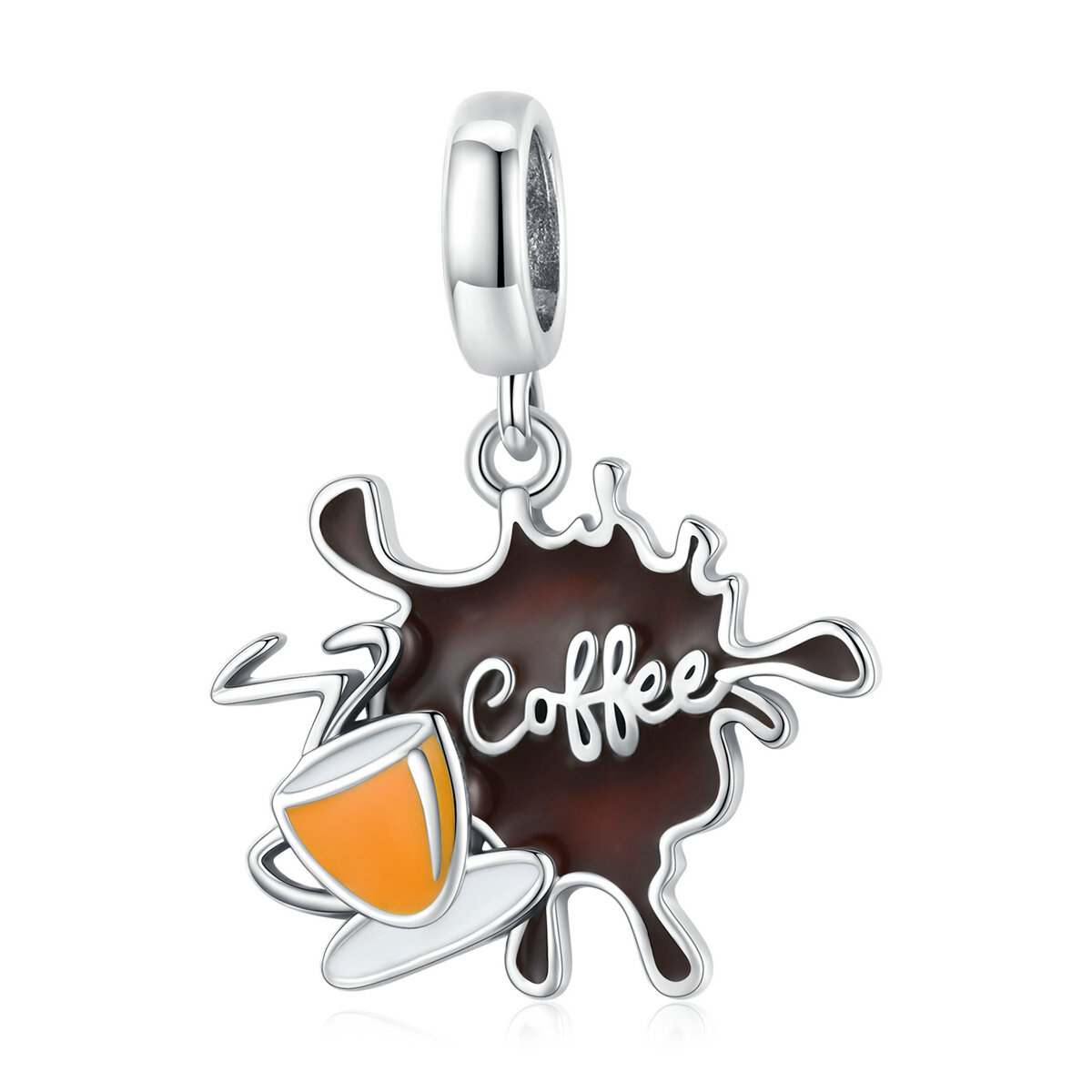 GemKing SCC1970 Fragrance coffee S925 Sterling Silver Charm