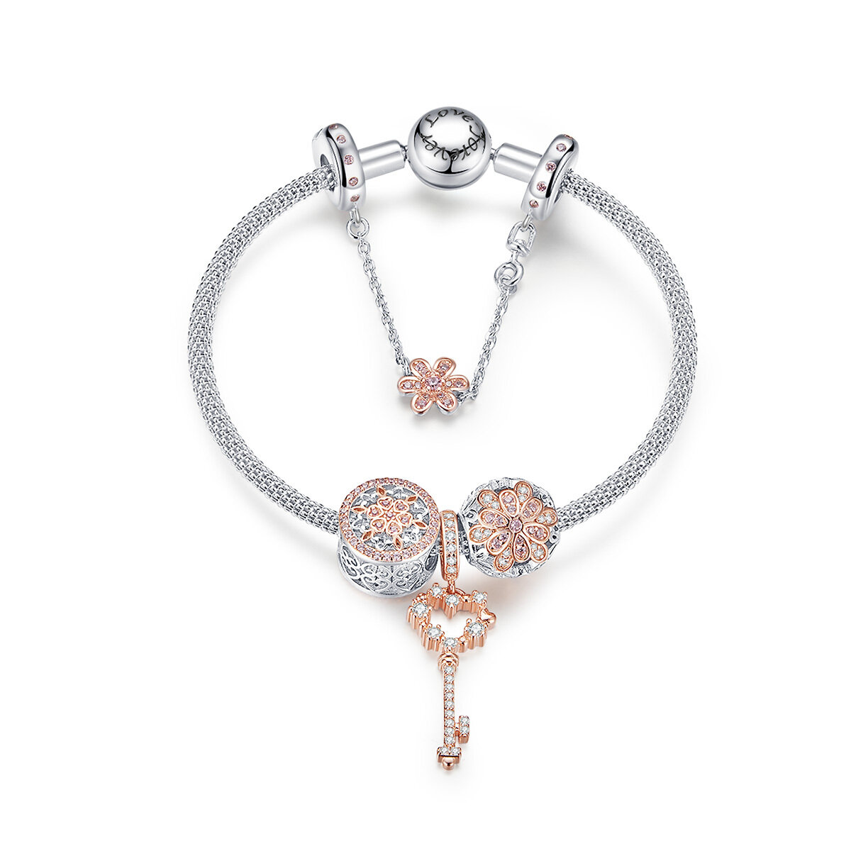 GemKing Peach Blossom S925 Sterling Silver Bracelets