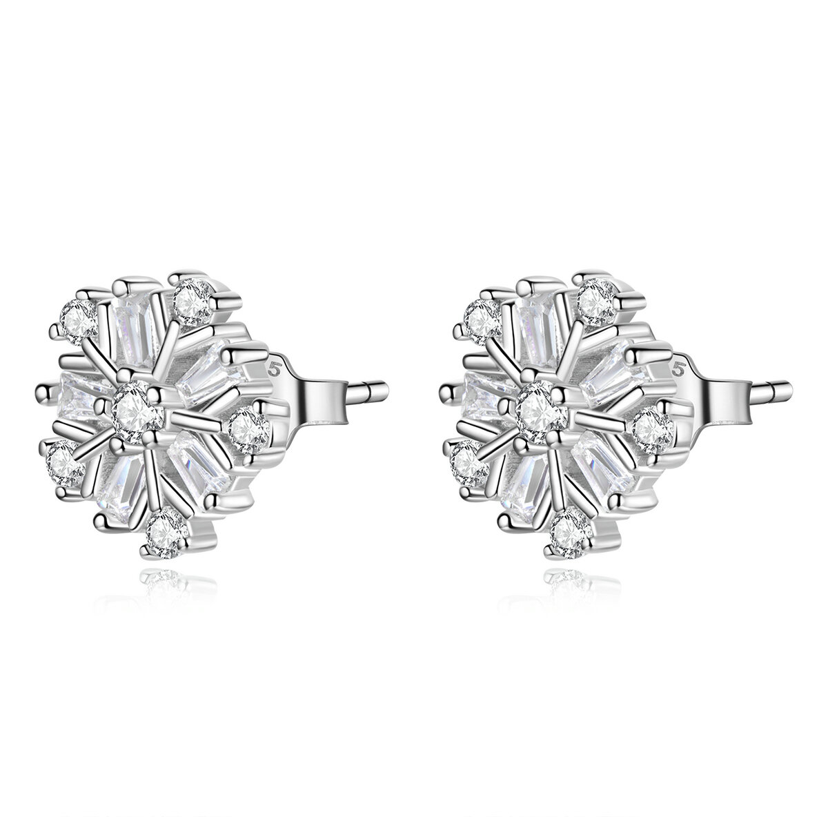 GemKing SCE1289 Sparkling snowflake S925 Sterling Silver Earring