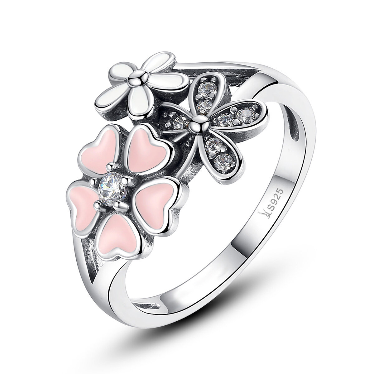 GemKing Cherry Blossom S925 Sterling Silver rings