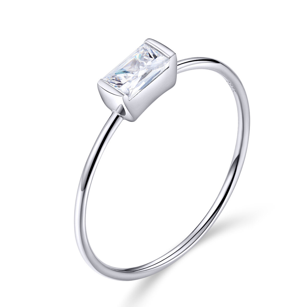 GemKing Slim Ring Cube Zircon S925 Sterling Silver ring