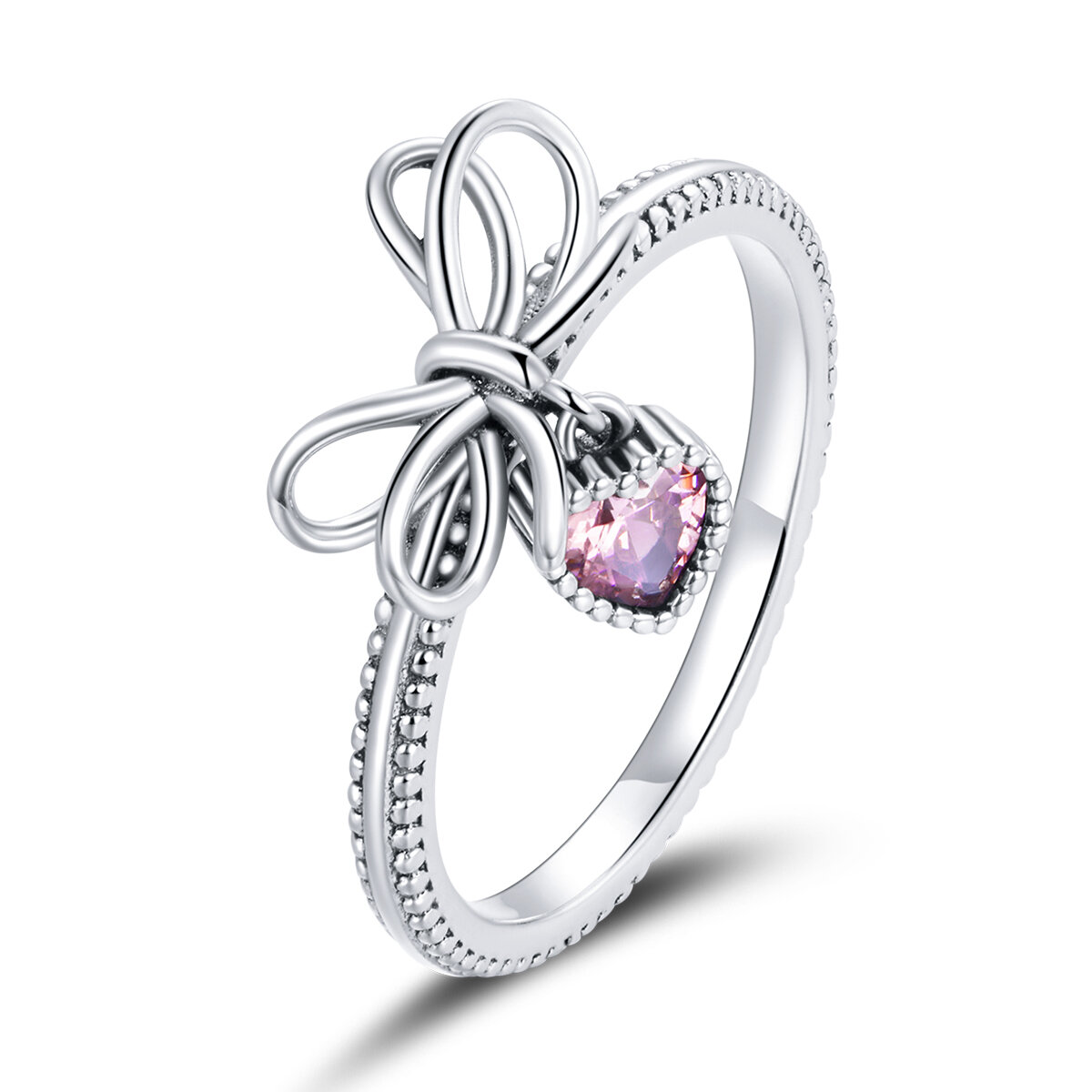 GemKing gift with Bow S925 Sterling Silver rings