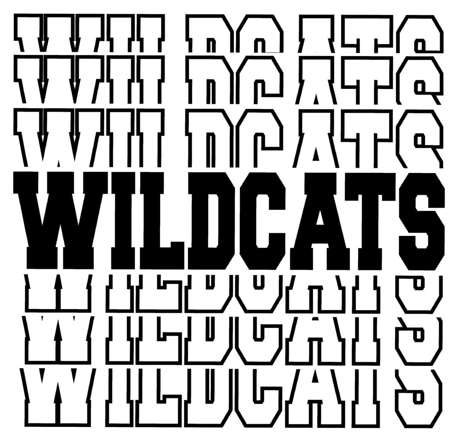 Wildcats (Repeating) Short Sleeve T-Shirt