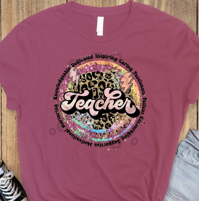 Teacher Glitter Print